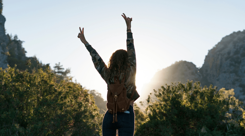Happy Woman Enjoying Nature

